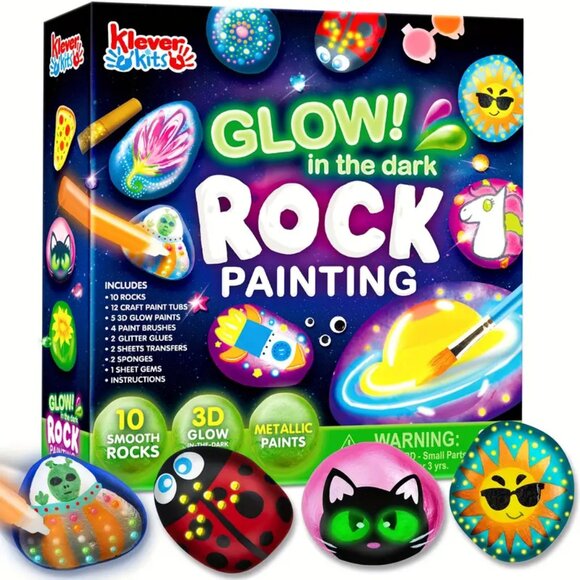 Glow In The Dark Rock Painting Kit New In Box - Picture 6 of 6